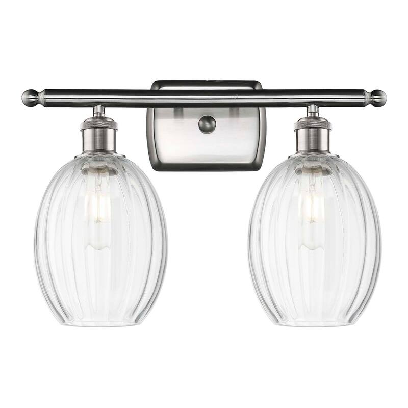 Innovations Lighting 516-2W-12-17 Preston Vanity Preston 2 Light 17" - Brushed Satin Nickel / Clear