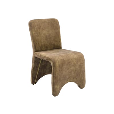 Brown/Camel Brown Polyester Upholstered Metal Frame Dining Chair, Set of 2, Sturdy Dining Chair for Dining Rooms - 17.5