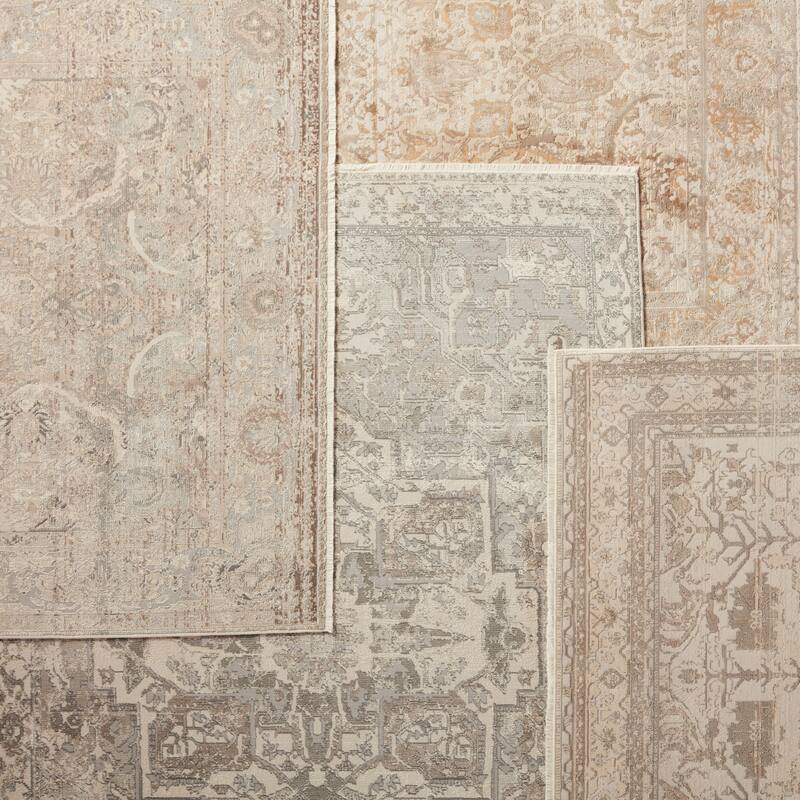 Chanton Medallion Gray/ Cream Area Rug