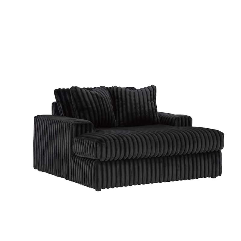 Roundhill Furniture Azulu Oversized Chaise, with Cup holders and USB Charging