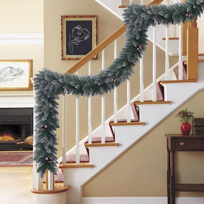 Puleo International 9' Sterling Pine Artificial Garland