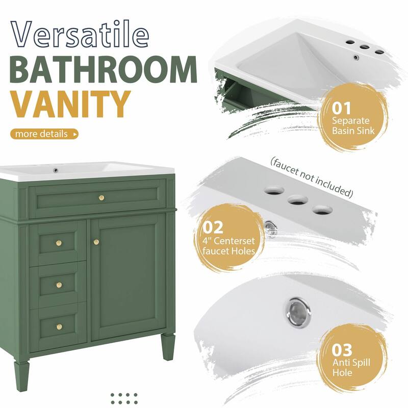 30'' Bathroom Vanity Set with Mirror Cabinet