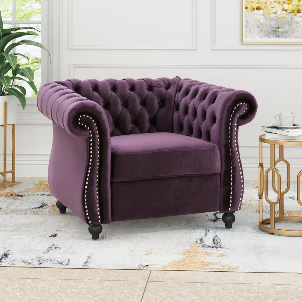 Club Chair Vanity Chair Upholstered Arm Chair Side Chair Dark Purple Dressing Chair Velvet Chair Leisure Chair