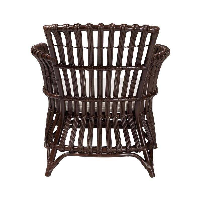 Brooklyn Bohemian Very Dark Brown Rattan Arm Chair