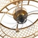 preview thumbnail 10 of 16, 20" Gold Caged Farmhouse Crystal Ceiling Fan Light