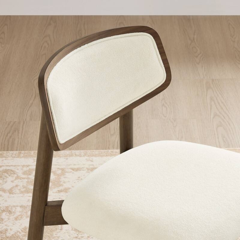 Spruce & Spring Mid-Century Upholstered Dining Chair with Solid Wood Frame