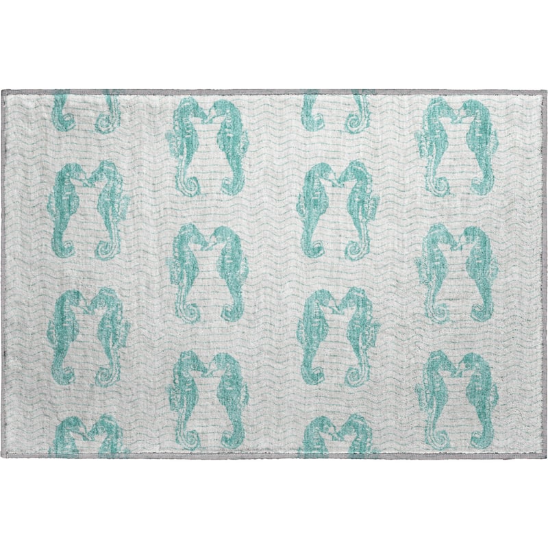 Premium Washable Super Soft Coastal Seahorse Mayfield Rug