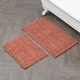 preview thumbnail 32 of 100, Laura Ashley Astor Chenille Bath Mat with TPR Backing 17 x 24 / 20 x 34 - Coral