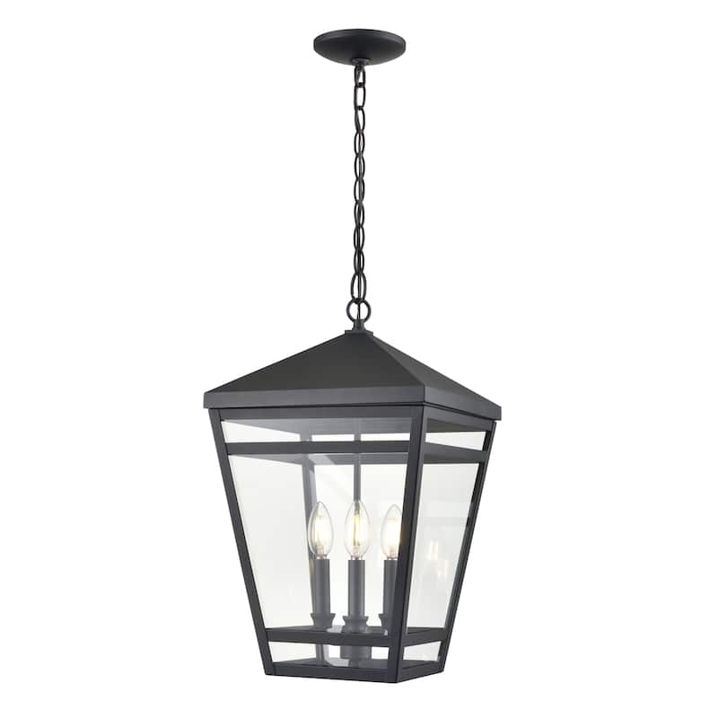 Seager 3-Light Outdoor Hanging Lantern Textured Black - Textured Black - Textured Black