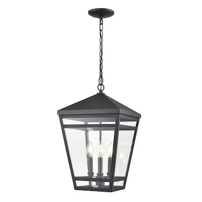 Seager 3-Light Outdoor Hanging Lantern Textured Black - Textured Black