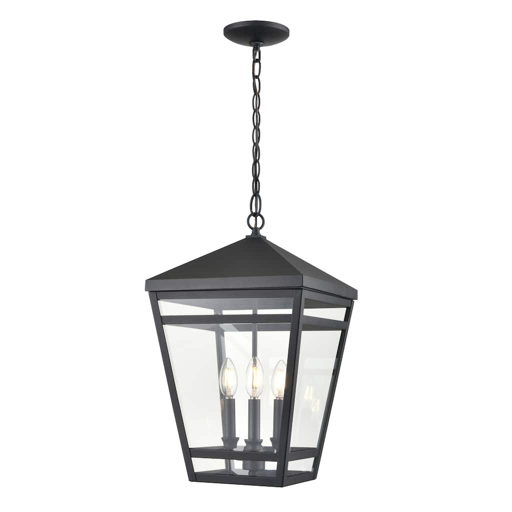 Seager 3-Light Outdoor Hanging Lantern Textured Black - Textured Black