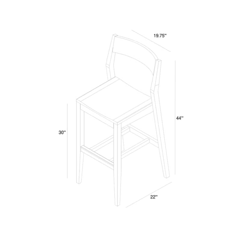 Plank and Beam Modern Bar Height Chair - Set of 2