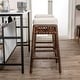 preview thumbnail 10 of 18, Bali Bohemian Woven Rattan Backless Bar Stool with Square Foam Cushion and Footrest for Kitchen Island or Home Bar