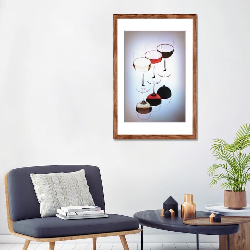 iCanvas "Three Glasses Of Wine, White, Rose And Red" by George Oze PFA