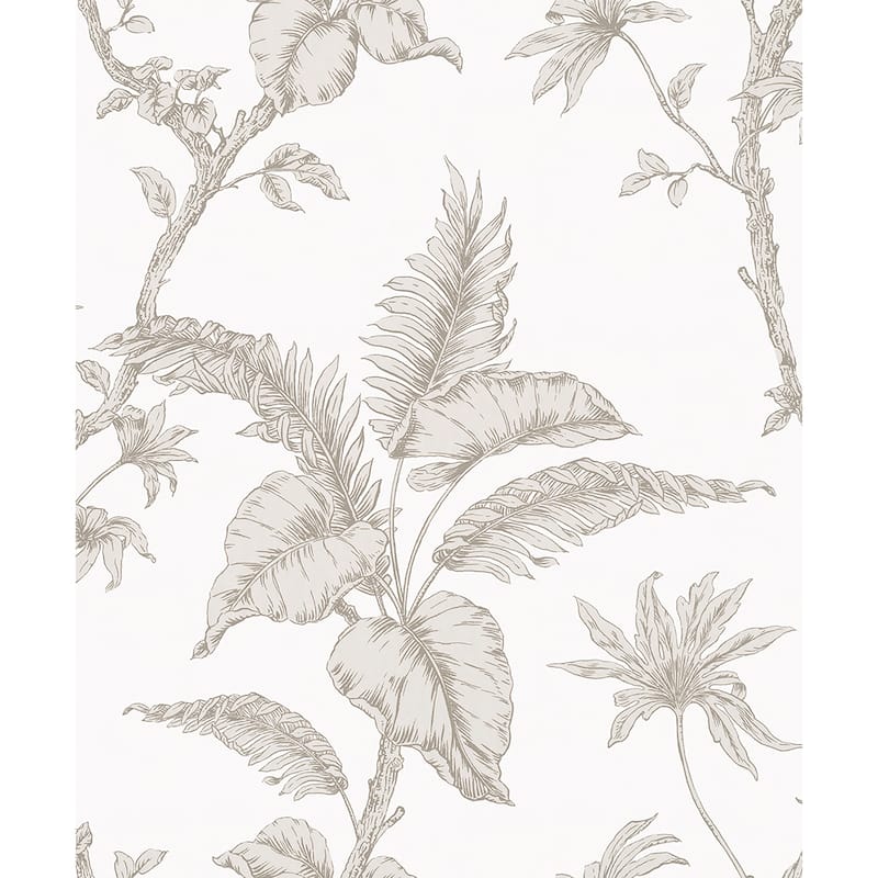 Marburg Cival White Fern Trail Wallpaper - 20.9 x 396 x 0.025