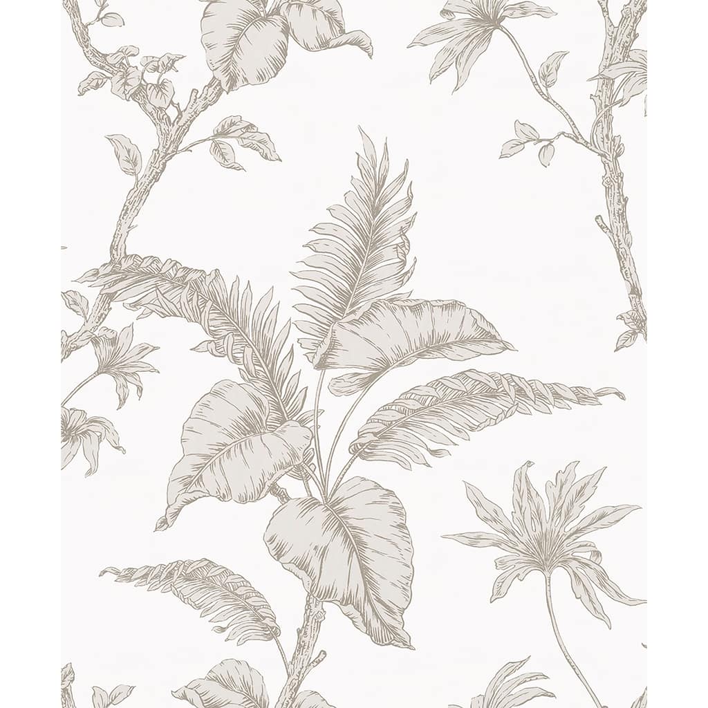 Marburg Cival White Fern Trail Wallpaper - 20.9 x 396 x 0.025