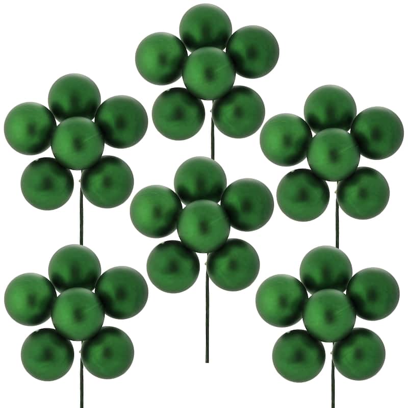 50mm Shatterproof Plastic 6 Bunch Matt Stemball Set of 6