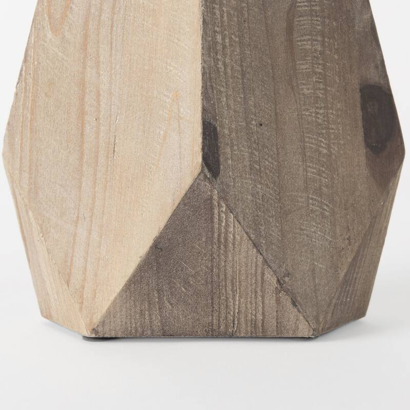 HomeRoots 9" Natural Abstract Cylinder Solid Wood Table Vase