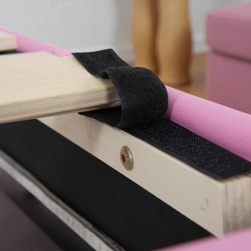 Full Size Upholstered Princess Bed with LED Lights and Crown Headboard, Platform Bed Frame with 2 Drawers and Slats