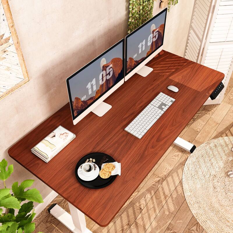 FLEXISPOT 55 x 28 Home Office Standing Desk Electric Height Adjustable Desk with LED Memory Control