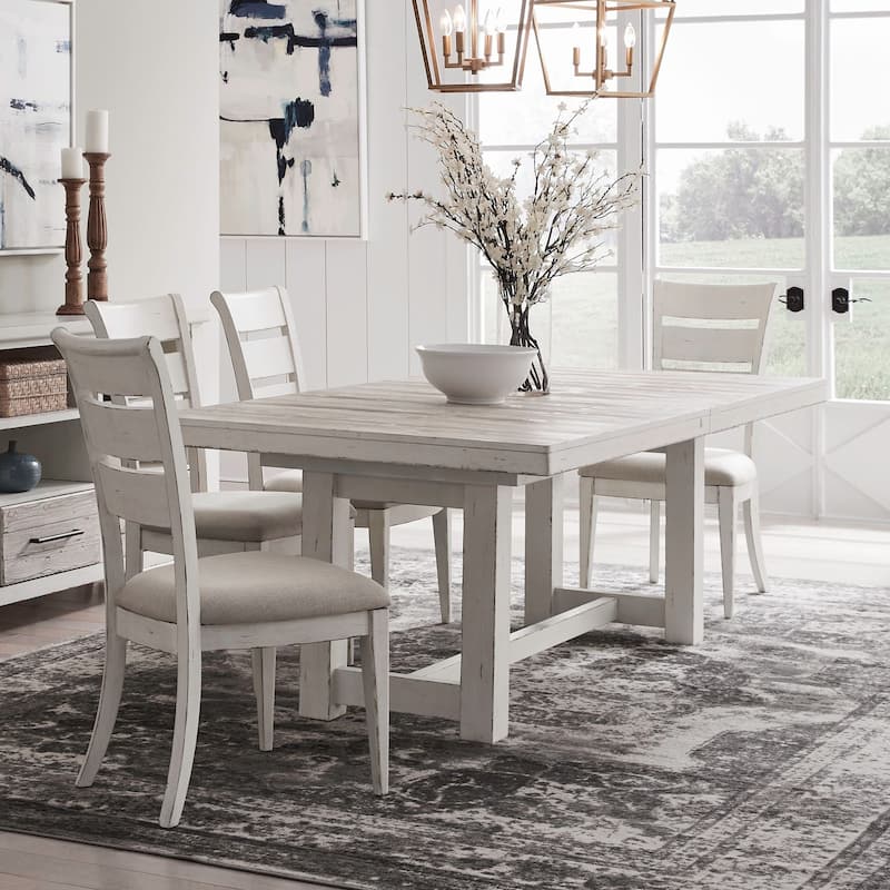 Liberty Furniture Backroads Trestle Table and Ladderback Side Chairs-4 Chair or 6 Chair - Trestle Table, 4 Ladderback Side Chairs