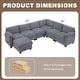 preview thumbnail 70 of 96, Modern Couduroy Modular Sectional Sofa Couch with Ottoman for Living Room