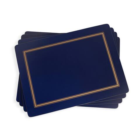 Pimpernel Classic Midnight Blue Placemats Set of 4 - 15.7 x 11.7 Inch