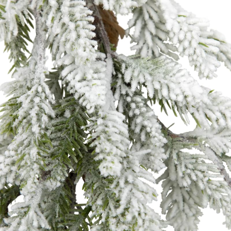 Heavily Flocked Artificial Pine Christmas Wreath