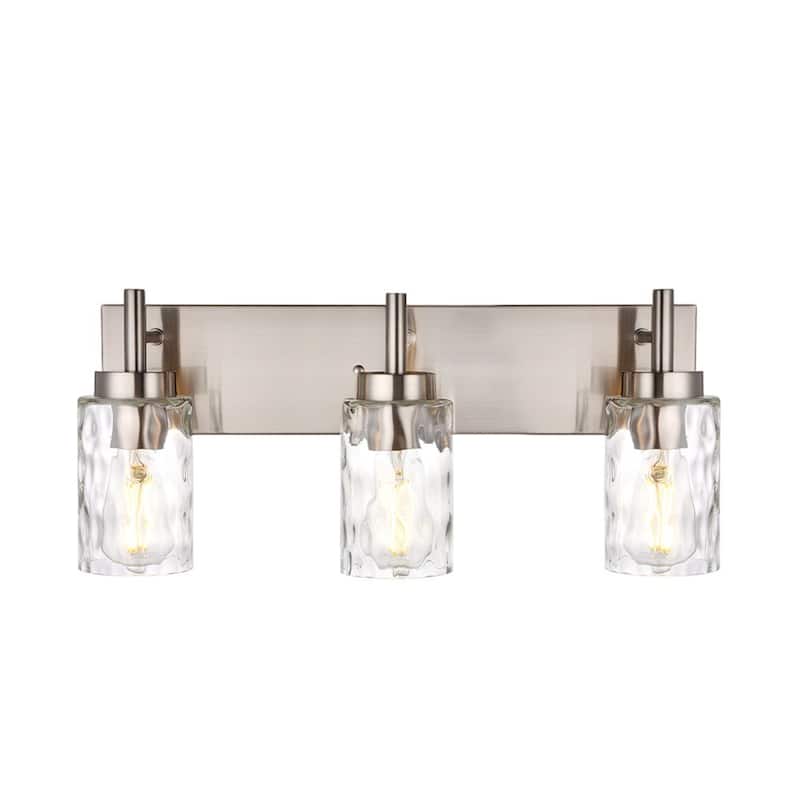 3-Light Vanity Light with Hammered Glass