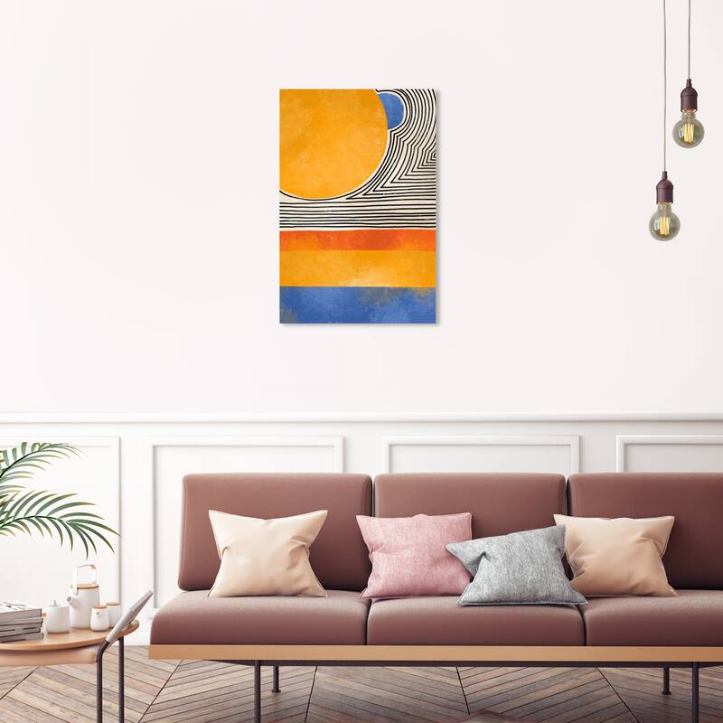 Wynwood Studio Canvas Abstract Sun is reflected Yellow and Modern & Contemporary Wall Art Canvas Print - 30 x 20