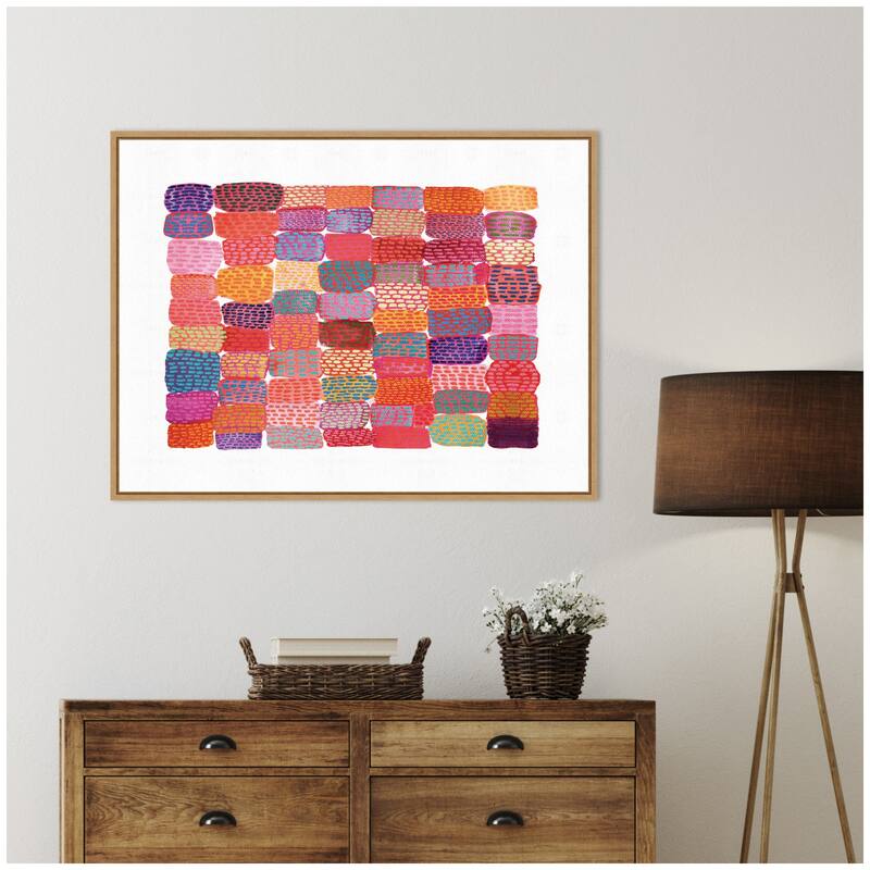 Kate and Laurel LD Palette Patchwork by Lordy Dordie Framed Canvas Wall Art Print