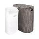 preview thumbnail 10 of 26, Seville Classics Handwoven Lidded Oval Double Laundry Hamper, 22.75" W x 13" L x 24" H
