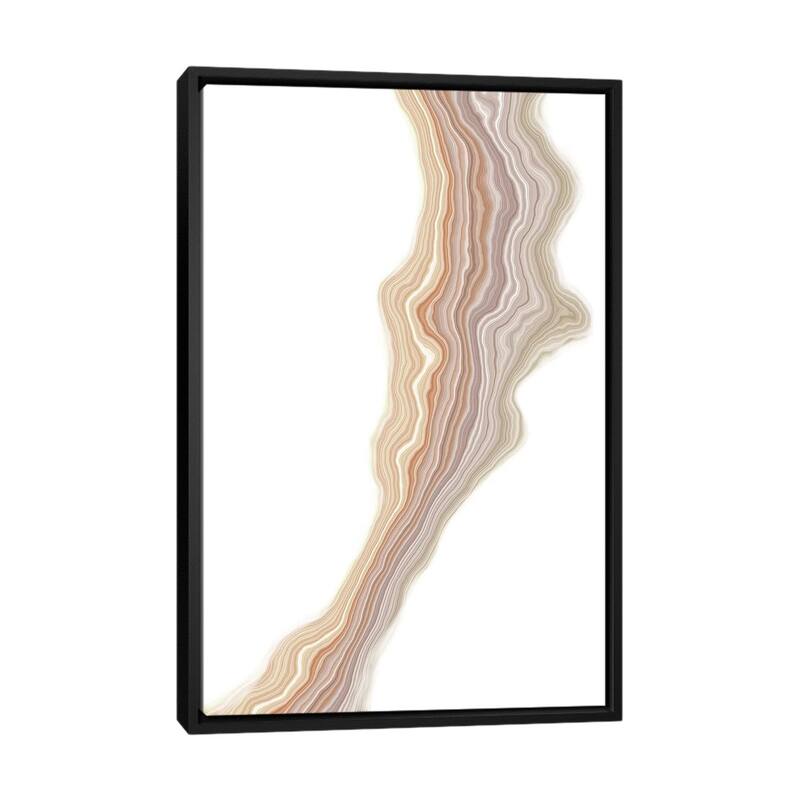 iCanvas "Taupe Liquefied" by 5by5collective Framed Canvas Print - Black - 40x26