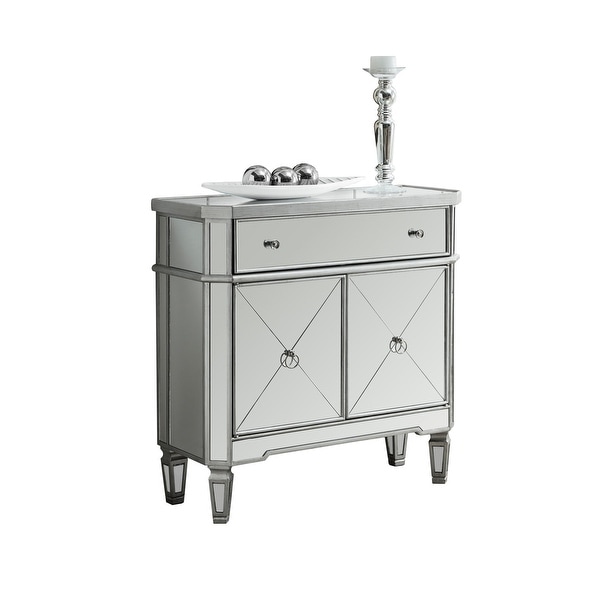 Monarch Specialties I 3710 32 Inch Tall Accent Storage Cabinet Monarch Specialties I 3710 32 Inch Tall Accent Storage Cabinet With 1 Drawer And Silver