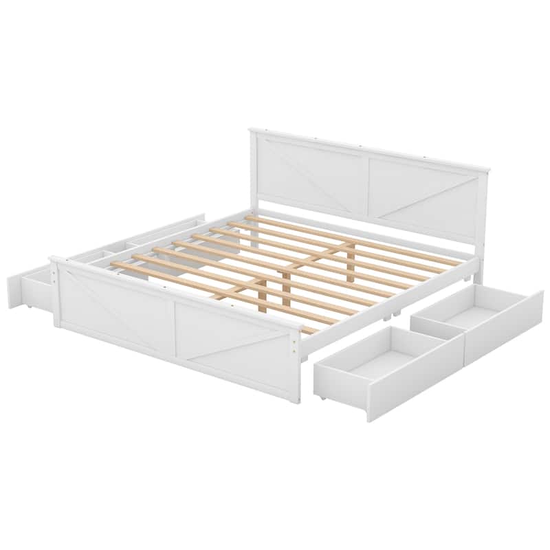 King Size Wooden Platform Bed