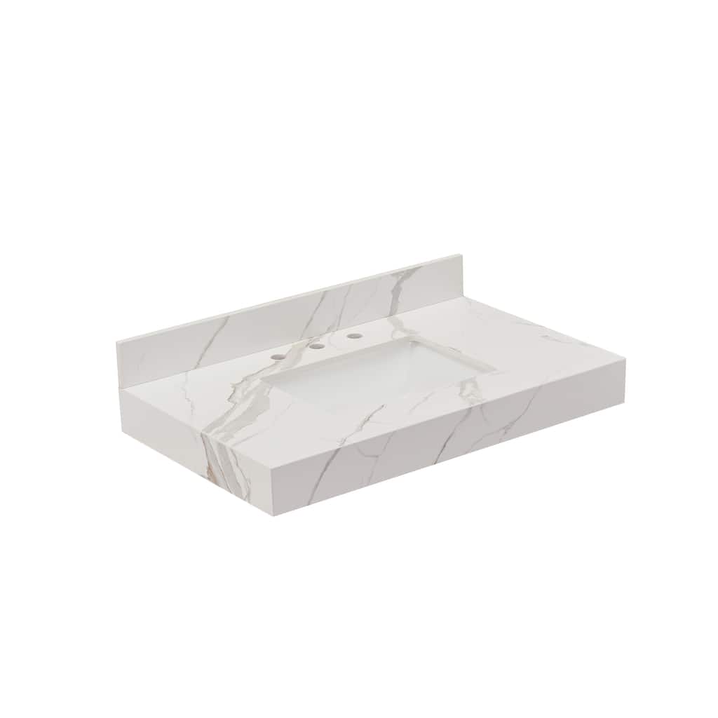 Altair Marseille Bathroom Vanity Countertop in Calacatta White with Sink without Vanity
