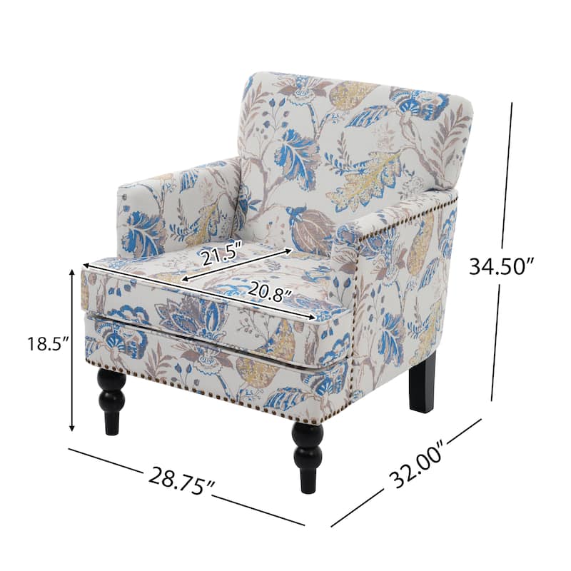 Harrison Tufted Fabric Club Chair by Christopher Knight Home