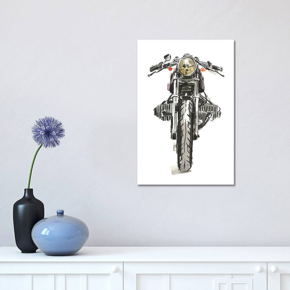 iCanvas "Motorcycles in Ink II" by Annie Warren Canvas Print