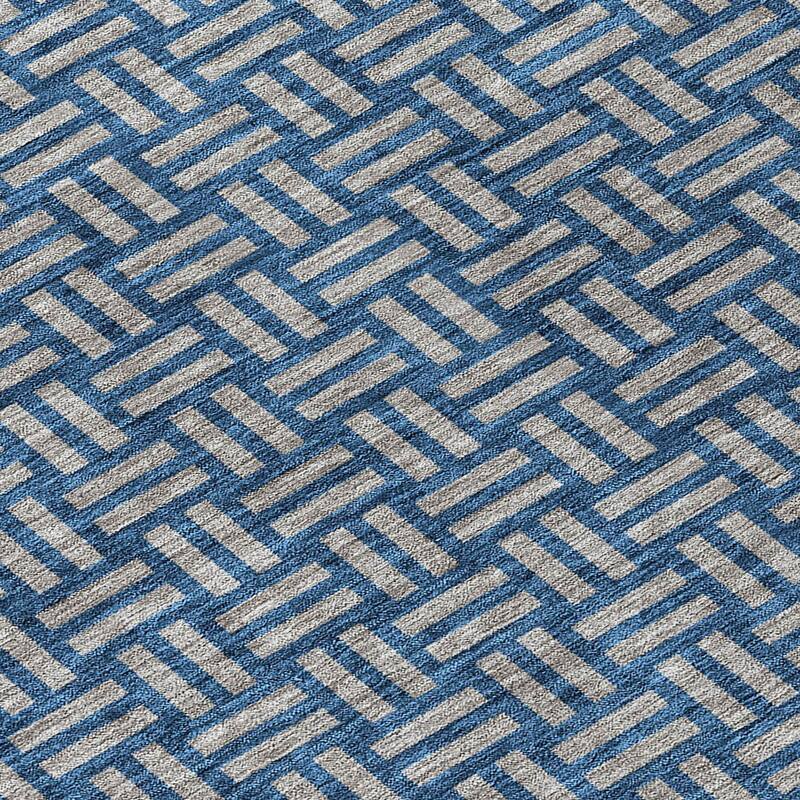 Machine Washable Indoor/ Outdoor Chantille Contempory Crosshatch Rug