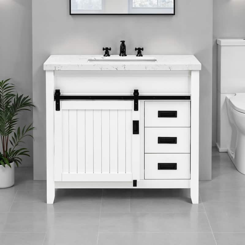 37'' Hanford Bathroom Vanity with Engineered Stone Top