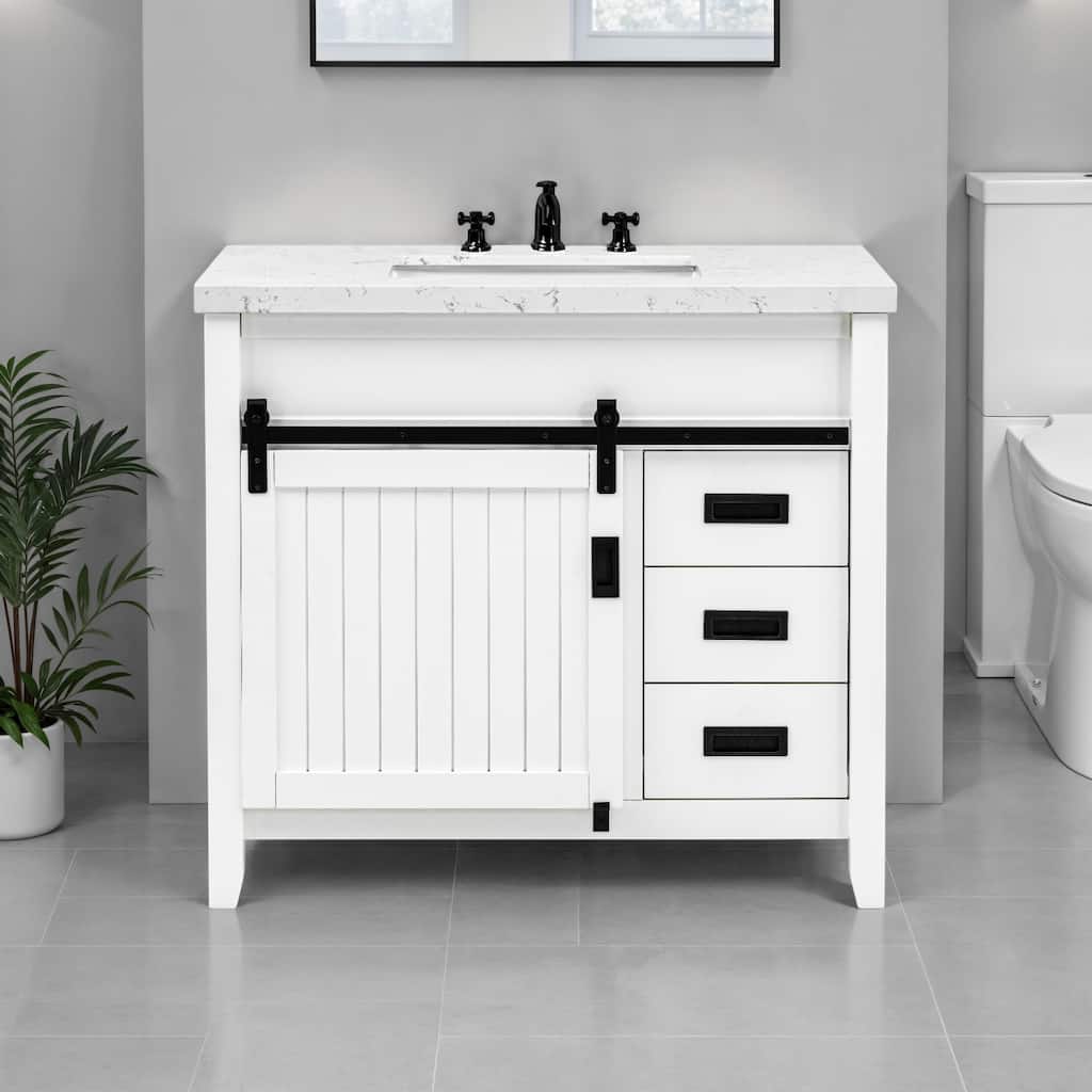 37'' Hanford Bathroom Vanity with Engineered Stone Top