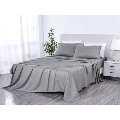 Kathy Ireland 500 Thread Count Damask Stripe Sheet Set with Optifit