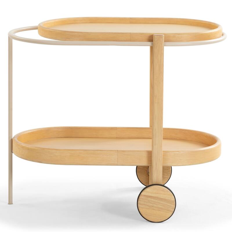 SAFAVIEH Couture Trianna Wood 2-Shelf Bar Cart - 33"W x 20"D x 28"H