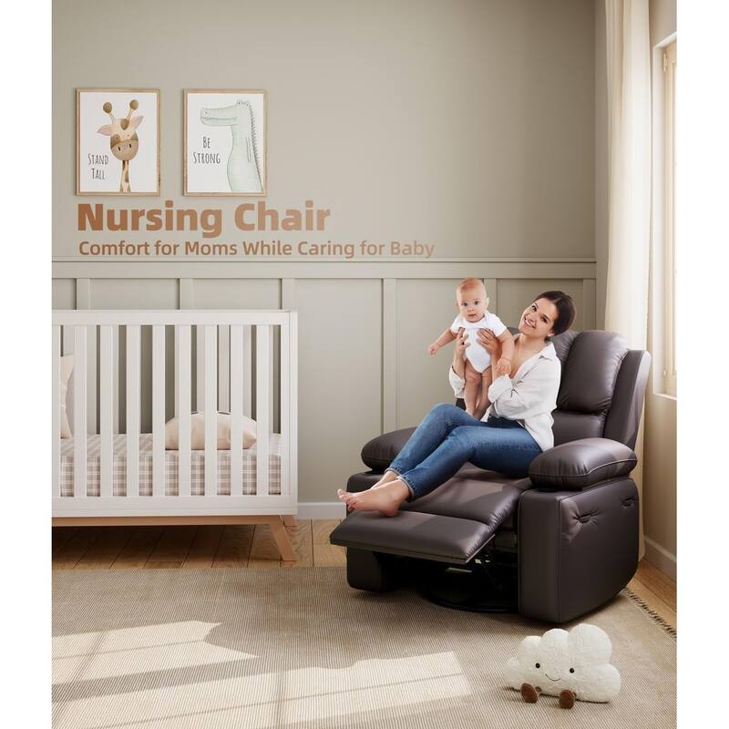 360° Swivel Oversized Recliner Chairs with Heat and Massage