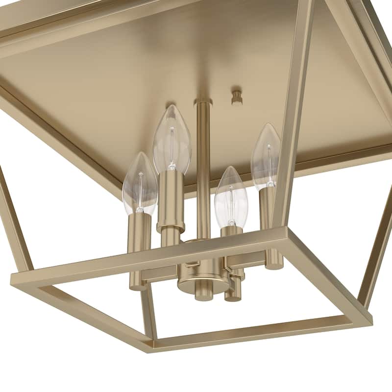 Hunter Laurel Ridge 4-Light Flush Mount Ceiling Light - Entry, Hallyway, Bathroom - Modern Farmhouse, Industrial - Damp Rated!
