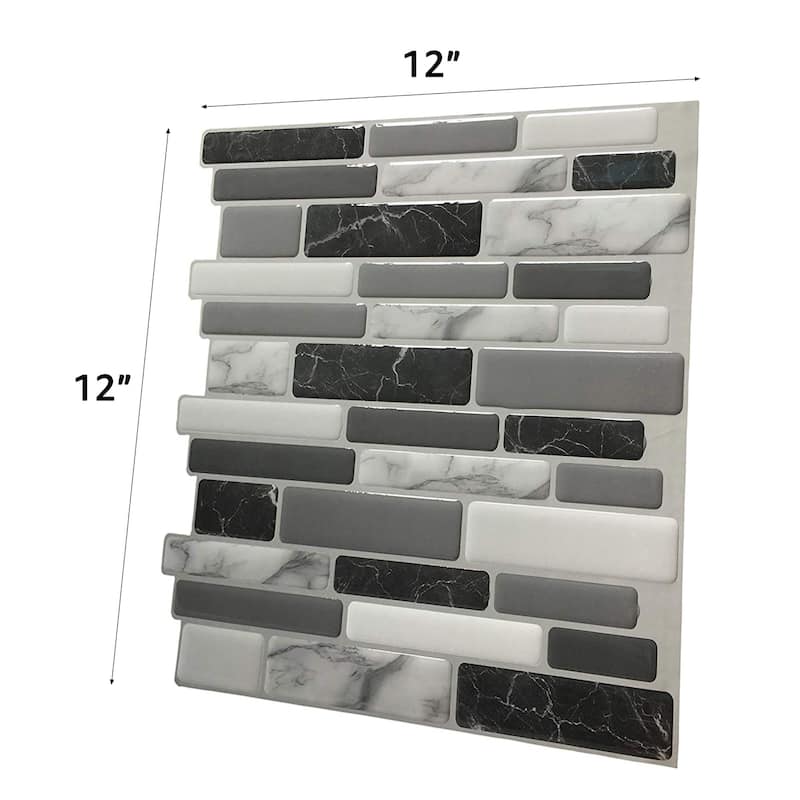 Art3d 12"x12" Peel and Stick Vinyl Backsplash Tile Marbel Grey