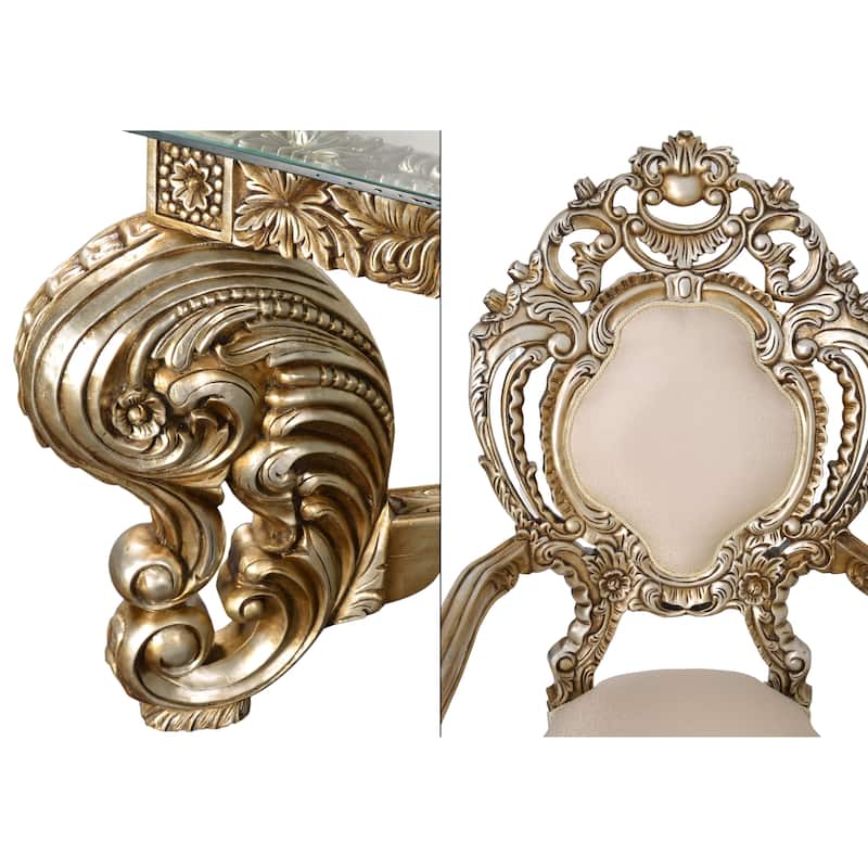 Platine Rococo Dining Table Set of 9 (KIT)