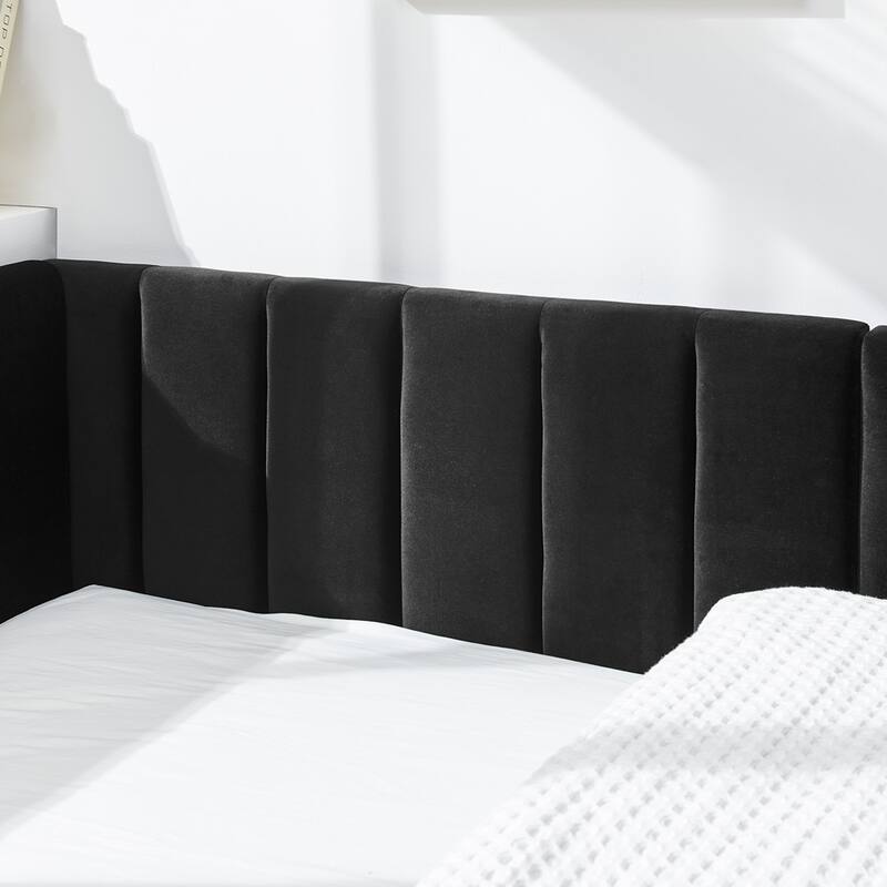 Velvet fabric Full Size Upholstered Tufted DayBed