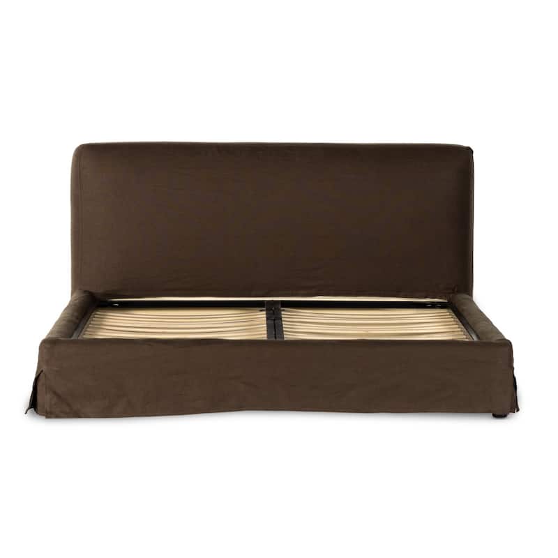 Quinn Slipcover Bed-Brussels Coffee-King