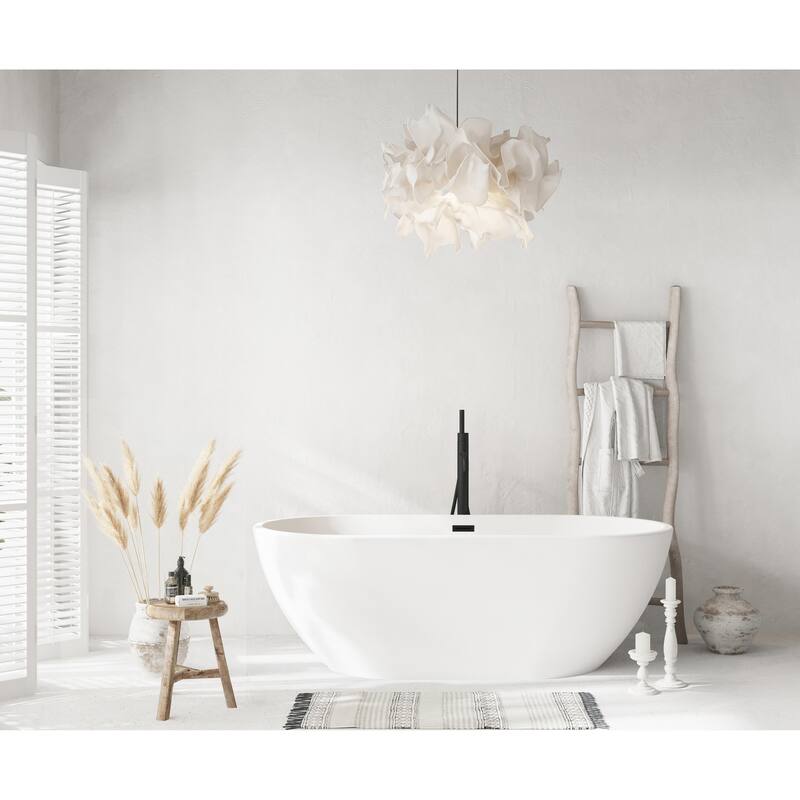 Orson Bathtub in Glossy White - Glossy White with Matte Black Trim - 67"